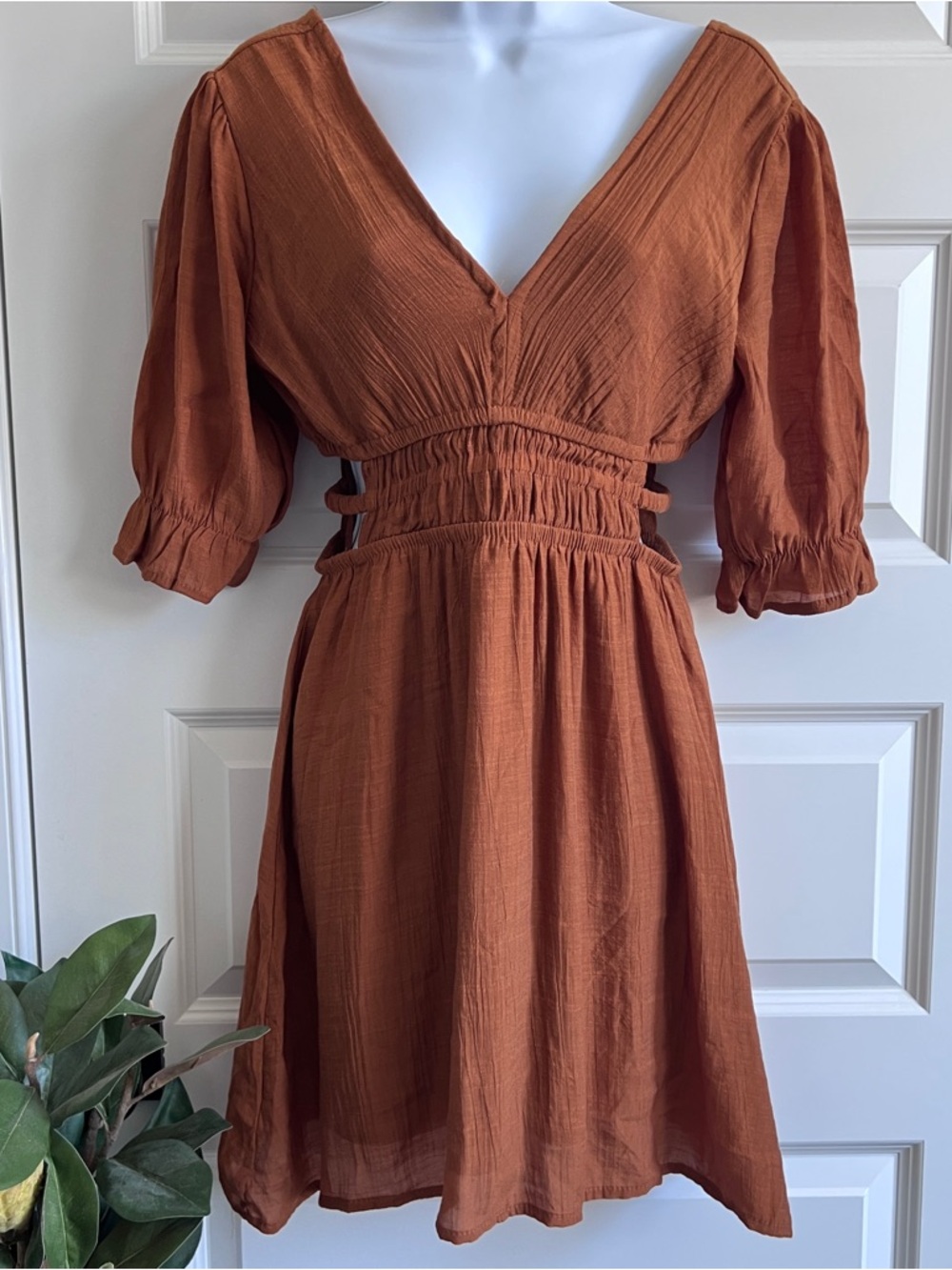 SPEED LIMIT Mini Terracotta Smocked Boho Goddess Sz Small NWT Free People